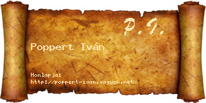 Poppert Iván névjegykártya